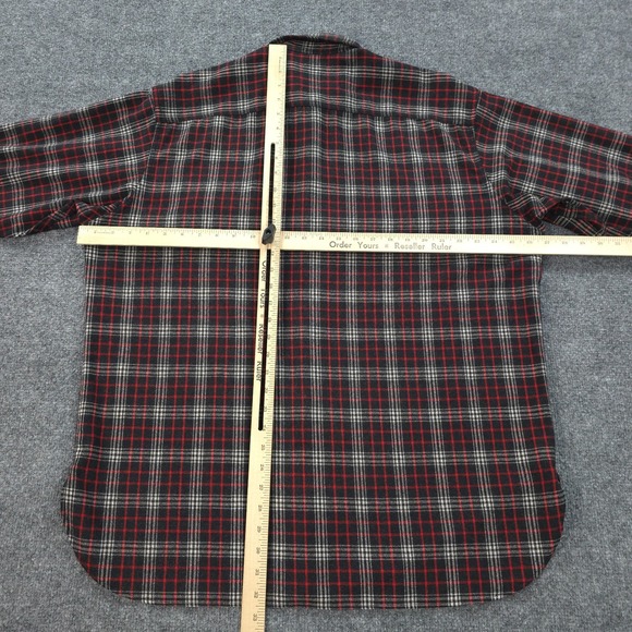 Polo Sport Shirt Mens Large Red Plaid‎ Wool Blend Flannel Outdoors Ralph Lauren - Picture 7 of 11